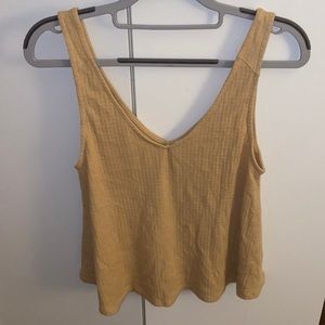 NWOT PST Mustard V-Neck Tank Top, Size S